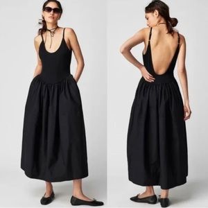 FREE PEOPLE Black Dylan Midi Dress